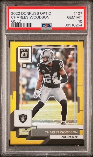 2022 Panini Donruss Optic Charles Woodson Gold #107 card image