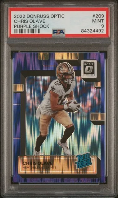 2022 Panini Donruss Optic Chris Olave Purple Shock Rated #209 card image