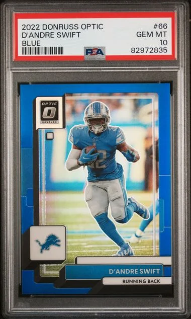 2022 Panini Donruss Optic D'Andre Swift Blue #66 card image