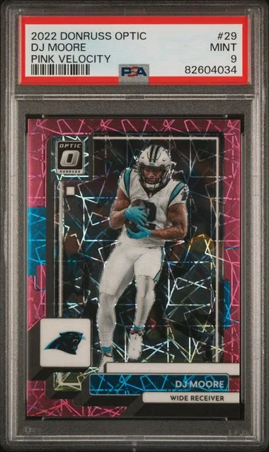 2022 Panini Donruss Optic Dj Moore Pink Velocity #29 card image