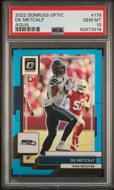 2022 Panini Donruss Optic Dk Metcalf Aqua #178 card image