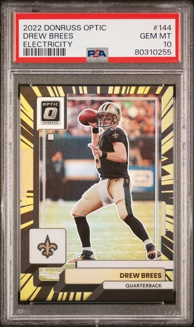 2022 Panini Donruss Optic Drew Brees Electricity #144 card image
