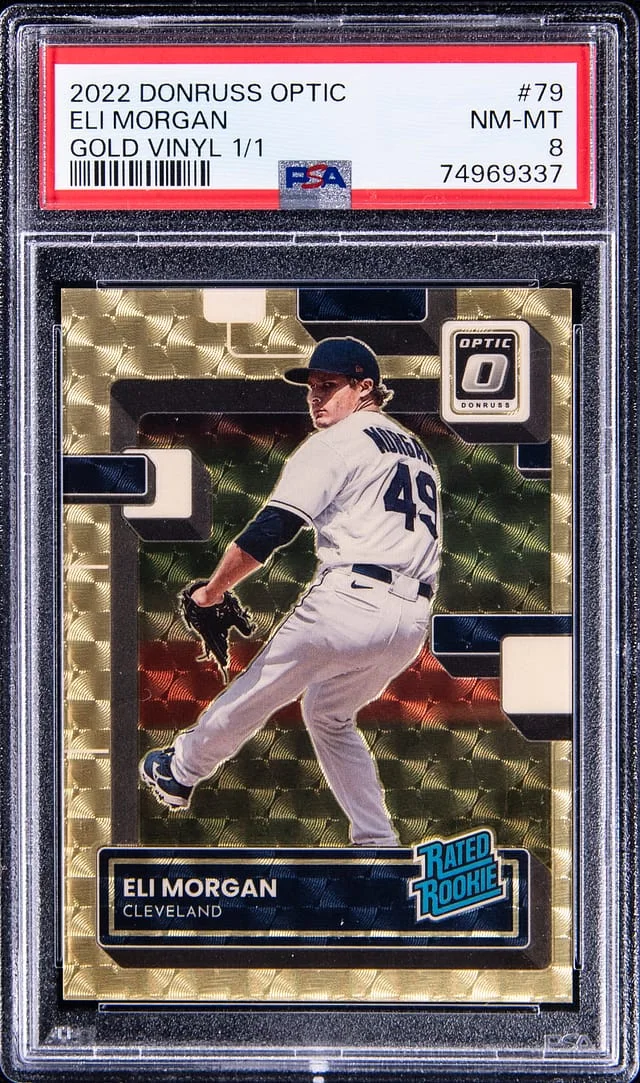 2022 Panini Donruss Optic Eli Morgan Gold Vinyl #79 card image