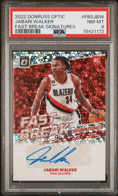 2022 Panini Donruss Optic Fast Break Signatures Fbsjbw Jabari Walker #no-number card image