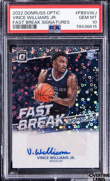 2022 Panini Donruss Optic Fast Break Signatures Fbsvwj Vince Williams Jr. #no-number card image