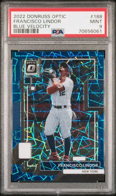 2022 Panini Donruss Optic Francisco Lindor Blue Velocity #188 card image