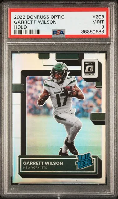 2022 Panini Donruss Optic Garrett Wilson Holo Rated #206 card image
