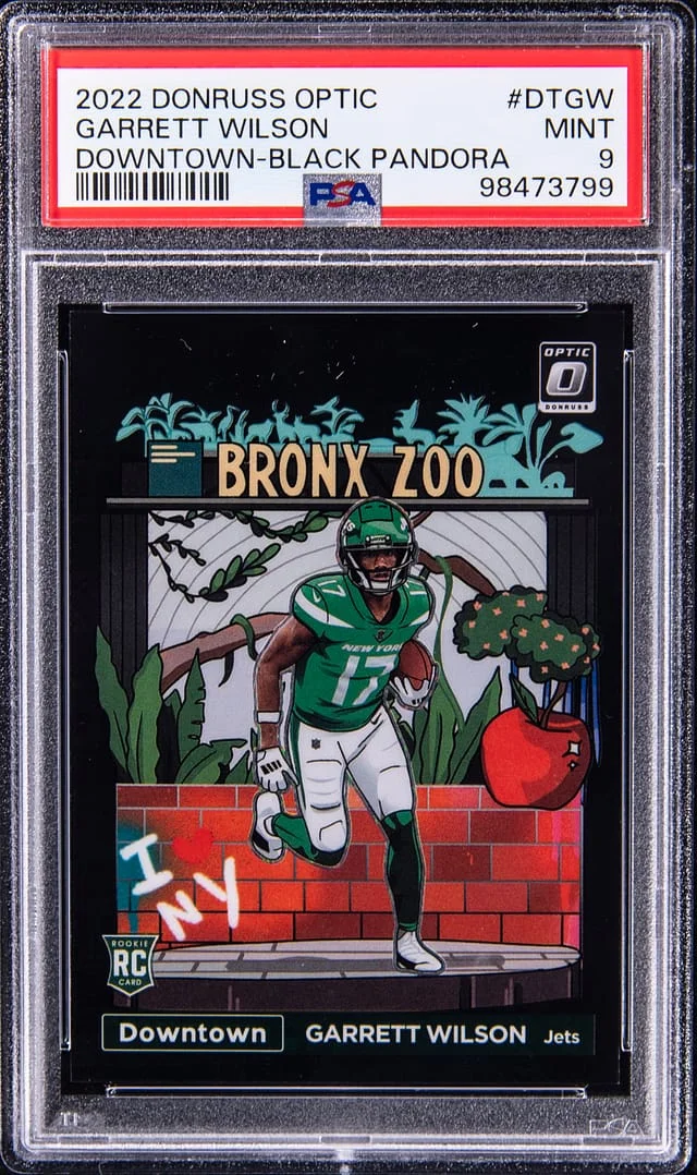 2022 Panini Donruss Optic Garrett Wilson Downtown Black Pandora #DT-GW card image