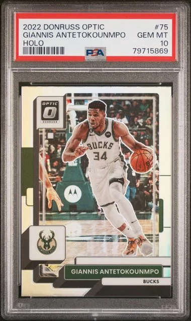 2022 Panini Donruss Optic Giannis Antetokounmpo Holo #75 card image