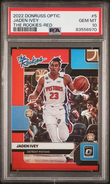 2022 Panini Donruss Optic Jaden Ivey The Rookies Red #5 card image