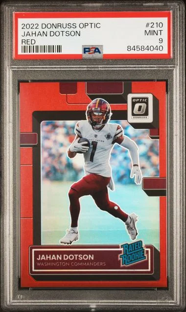 2022 Panini Donruss Optic Jahan Dotson Red #210 card image