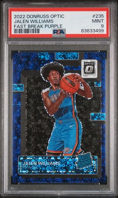 2022 Panini Donruss Optic Jalen Williams Fast Break Purple #235 card image