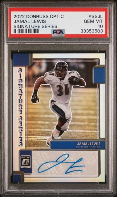 2022 Panini Donruss Optic Jamal Lewis Signature Series #SSJL card image