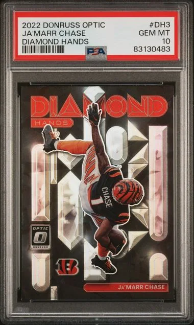 2022 Panini Donruss Optic Ja'Marr Chase Diamond Hands #DH3 card image
