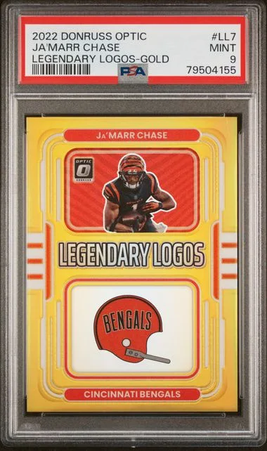 2022 Panini Donruss Optic Ja'Marr Chase Legendary Logos Gold #LL7 card image