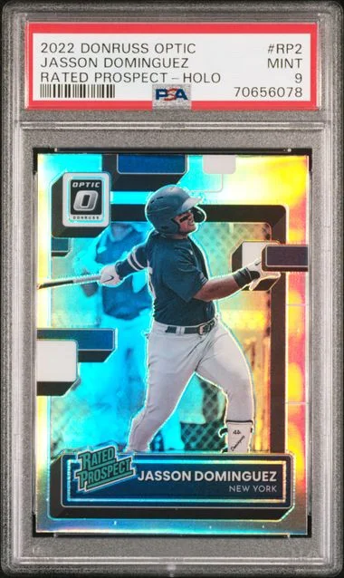 2022 Panini Donruss Optic Jasson Dominguez Rated Prospect Holo #RP-2 card image