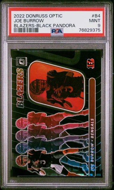 2022 Panini Donruss Optic Joe Burrow Blazers Black Pandora #B4 card image