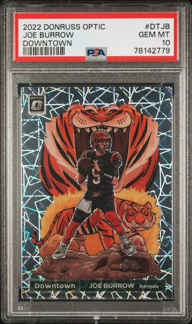 2022 Panini Donruss Optic Joe Burrow Downtown #DTJB card image