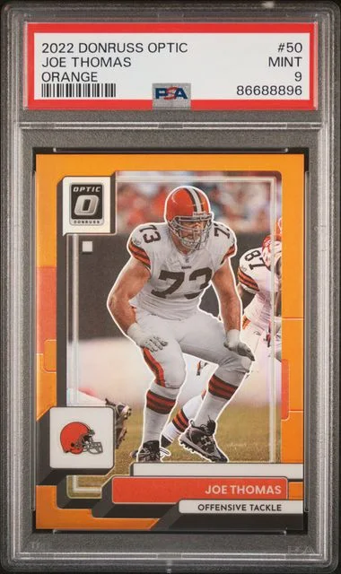 2022 Panini Donruss Optic Joe Thomas Orange #50 card image