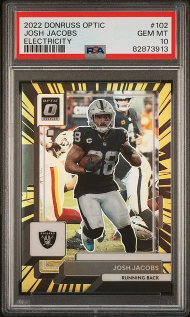 2022 Panini Donruss Optic Josh Jacobs Electricity #102 card image