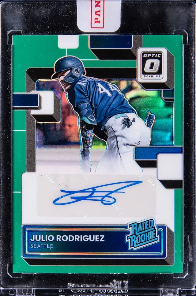 2022 Panini Donruss Optic Julio Rodriguez Rated Signatures Green #RRS-JR2 card image
