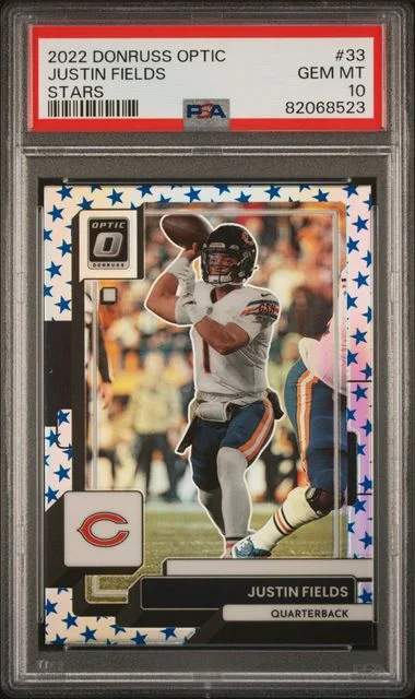 2022 Panini Donruss Optic Justin Fields Aqua #33 card image