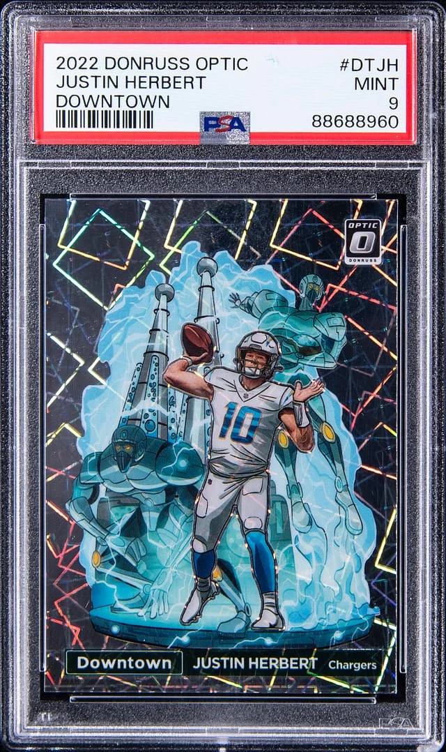 2022 Panini Donruss Optic Justin Herbert Downtown #DTJH card image