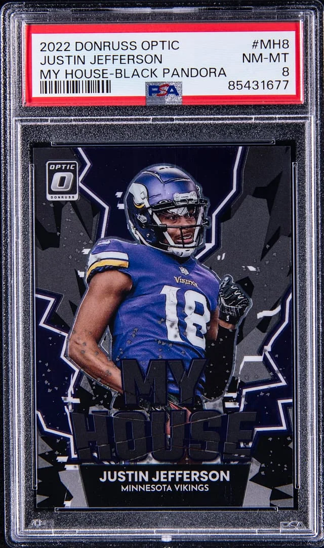 2022 Panini Donruss Optic Justin Jefferson My House Black Pandora #MH8 card image
