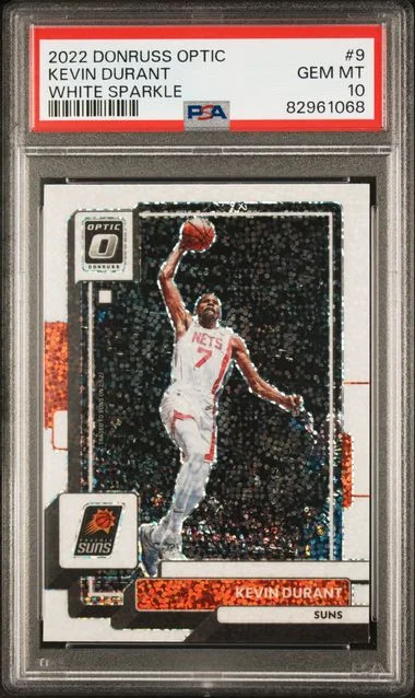 2022 Panini Donruss Optic Kevin Durant White Sparkle #9 card image