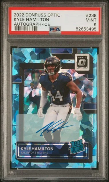 2022 Panini Donruss Optic Kyle Hamilton Autograph-Ice Rated #238 card image