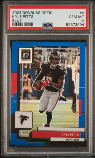 2022 Panini Donruss Optic Kyle Pitts Blue #9 card image