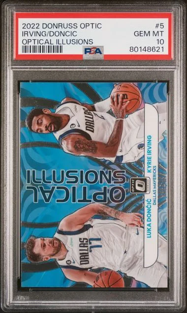 2022 Panini Donruss Optic Kyrie Irving/Luka Doncic Optical Illusions #5 card image