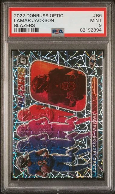 2022 Panini Donruss Optic Lamar Jackson Blazers #B6 card image