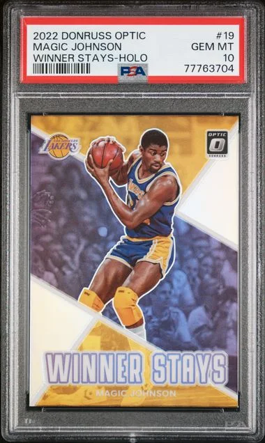 2022 Panini Donruss Optic Magic Johnson Winner Stays Holo #19 card image