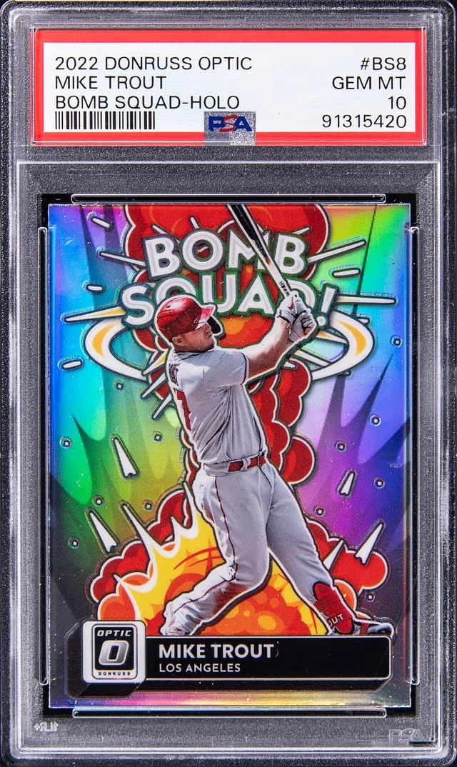 2022 Panini Donruss Optic Mike Trout Bomb Squad Holo #BS8 card image