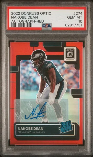 2022 Panini Donruss Optic Nakobe Dean Autograph-Red #274 card image