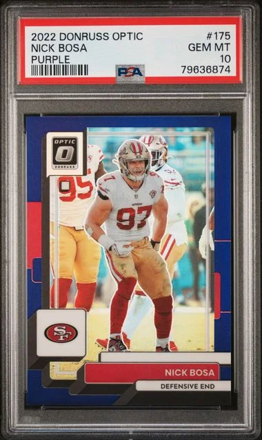 2022 Panini Donruss Optic Nick Bosa Purple #175 card image