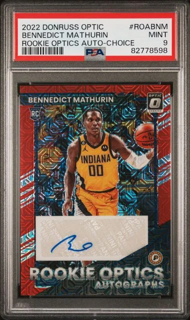 2022 Panini Donruss Optic Optics Autographs Choice Roabnm Bennedict Mathurin #no-number card image