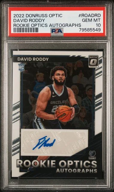 2022 Panini Donruss Optic Optics Autographs Roadrd David Roddy #no-number card image