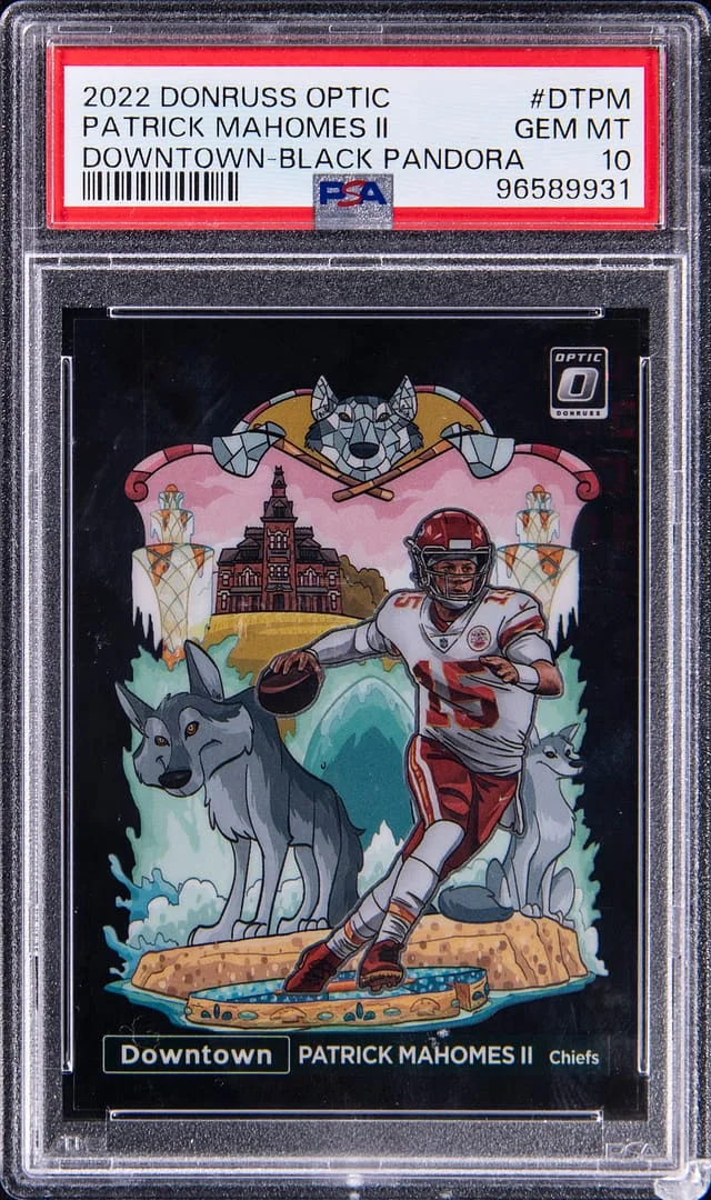 2022 Panini Donruss Optic Patrick Mahomes II Downtown Black Pandora #DT-PM card image