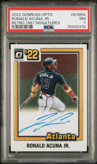 2022 Panini Donruss Optic Ronald Acuna Jr. Retro 1981 Signatures #81SRA card image
