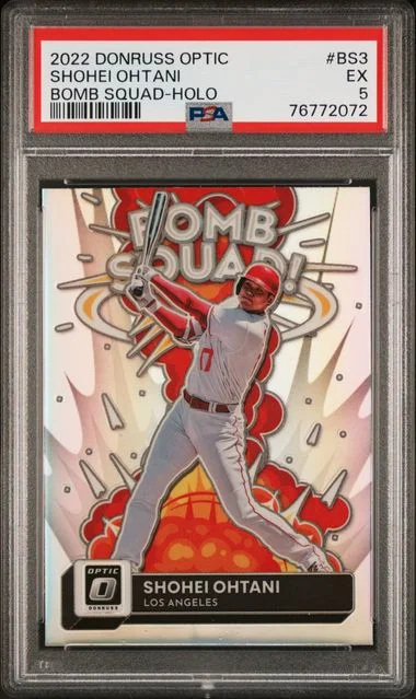 2022 Panini Donruss Optic Shohei Ohtani Bomb Squad Holo #BS-3 card image