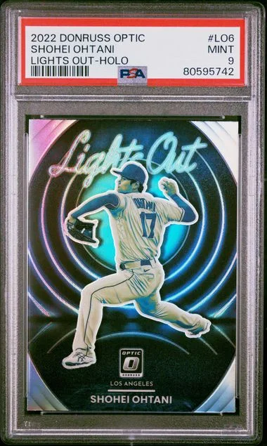 2022 Panini Donruss Optic Shohei Ohtani Lights Out Holo #LO6 card image