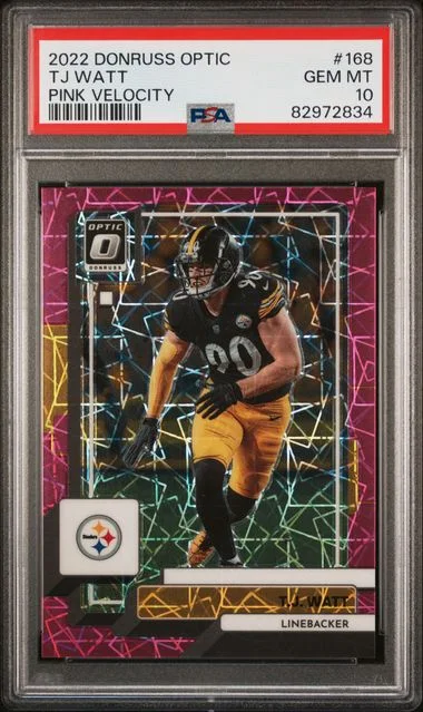 2022 Panini Donruss Optic Tj Watt Pink Velocity #168 card image