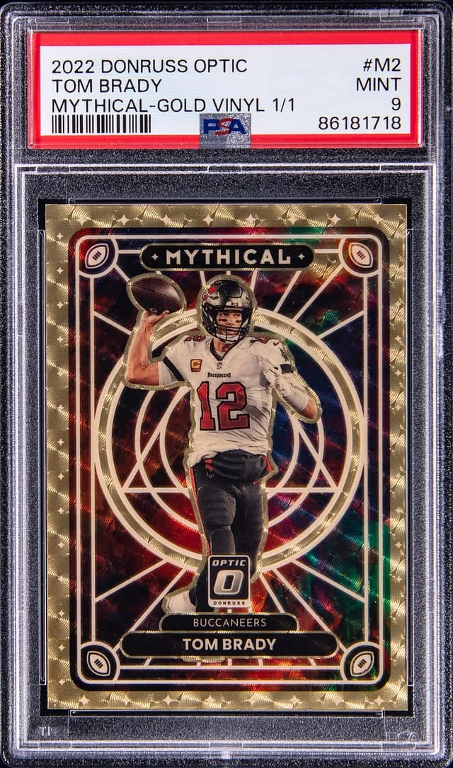 2022 Panini Donruss Optic Tom Brady Mythical Gold Vinyl #M-2 card image
