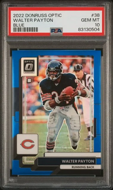 2022 Panini Donruss Optic Walter Payton Blue #38 card image