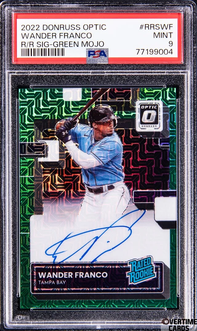 2022 Panini Donruss Optic Wander Franco Rated Signatures Green Mojo #RRSWF card image