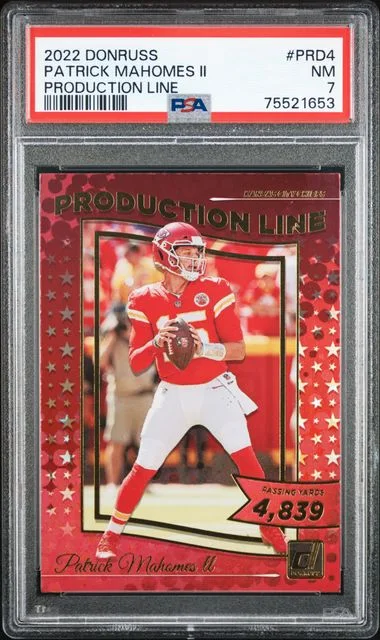 2022 Panini Donruss Patrick Mahomes II Production Line #PRD-4 card image
