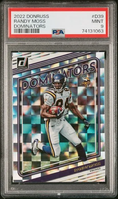 2022 Panini Donruss Randy Moss Dominators #D39 card image