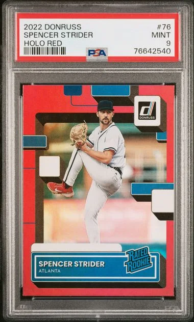 2022 Panini Donruss Spencer Strider Rated Holo Red #76 card image